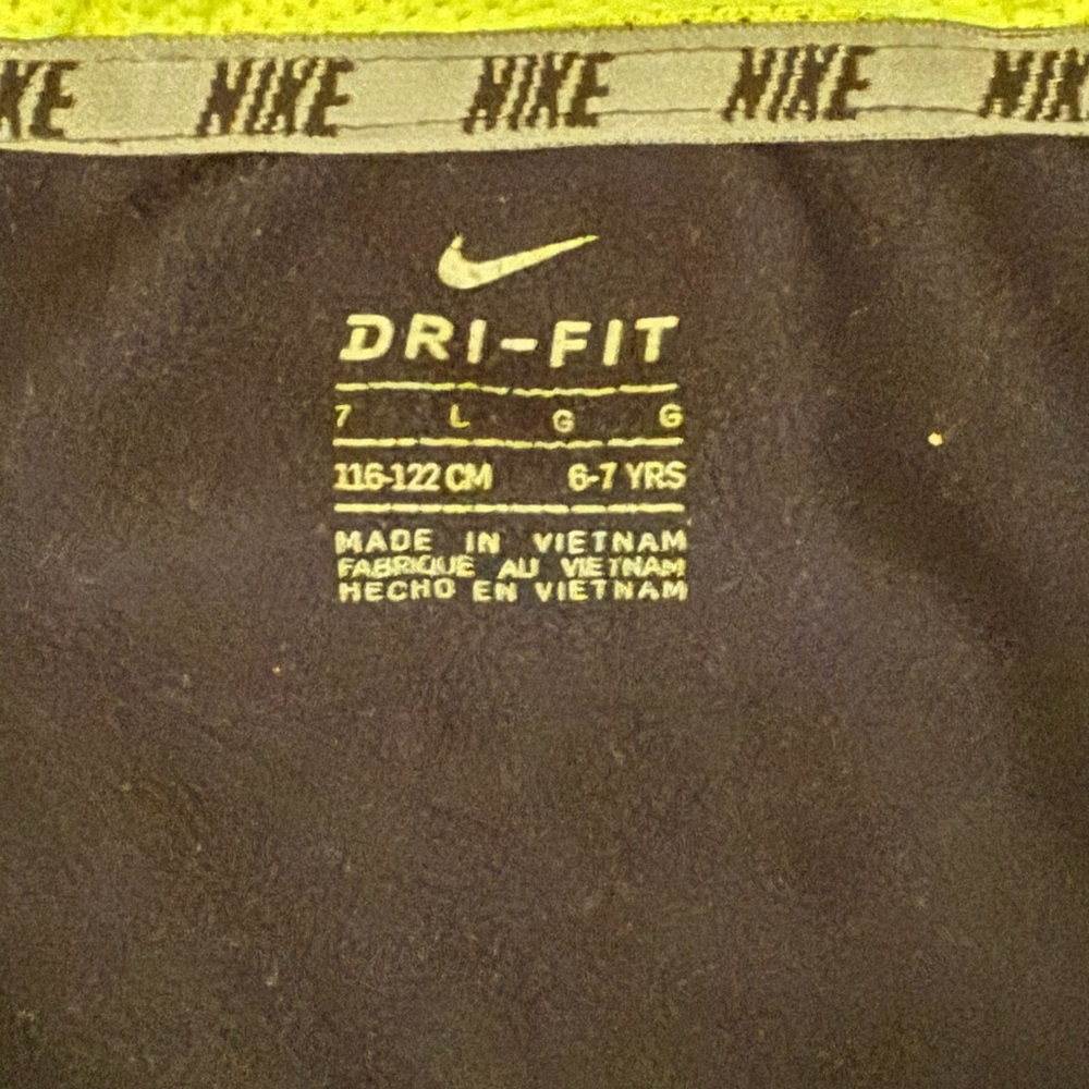 Boys Nike Dri-Fit Full Zip Hooded Jacket Blue Neon Size 7 - Picture 3 of 3